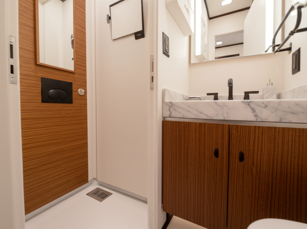 Inside Luxury Restroom Trailer