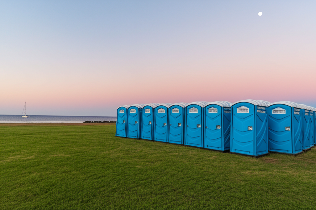 Multiple Porta Potties at Event